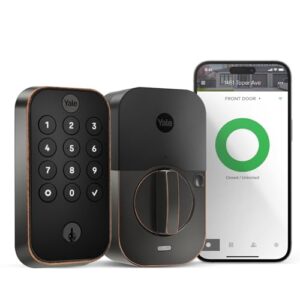 Yale Assure Lock 2 with Wi-Fi – Oil Rubbed Bronze Smart Lock for Front Door with Keypad, App Control, Backup Key, and Deadbolt – Secure Keyless Entry Door Lock, YRD410-WF1-0BP