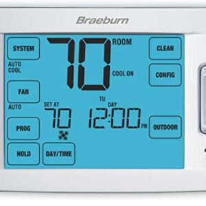 BRAEBURN 6300 Thermostat, Touchscreen Hybrid Universal 7, 5-2 Day or Non-Programmable, 4H/2C