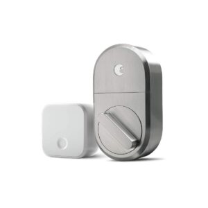 August Home Smart Lock + Connect Wi-Fi Bridge, Satin Nickel, Works with Alexa, Keyless Home Entry from Anywhere
