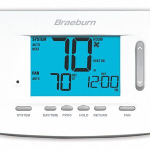 Braeburn 5220 Thermostat, Universal 7, 5-2 Day or Non-Programmable, 3H/2C